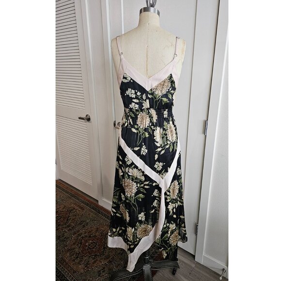 BCBGMAXAZRIA Chiffon Black Floral Dress in size 4 - Picture 4 of 6